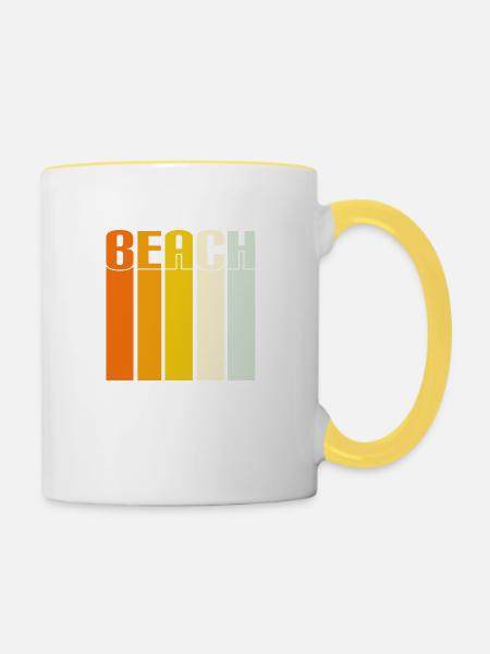 Beach - Tasse zweifarbig - Weiß/Gelb