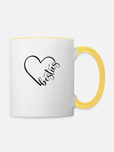 Beste - Tasse zweifarbig - Weiß/Gelb
