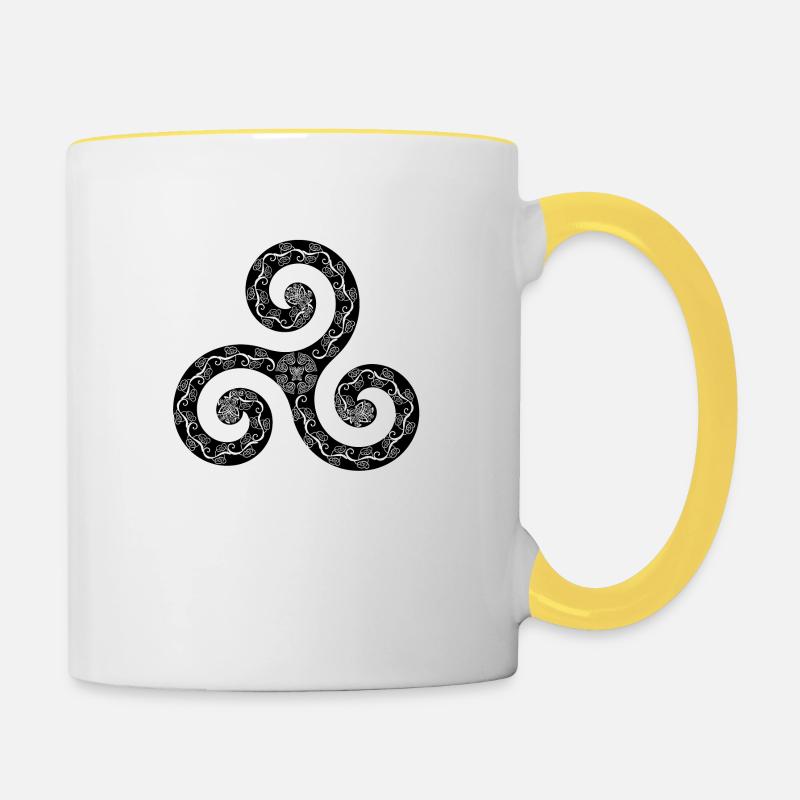 triskel - Contrasting Mug - white/yellow