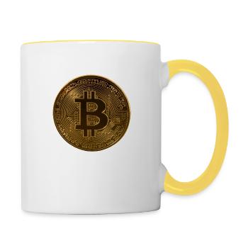 Bitcoin coin - Contrasting Mug - white/yellow - Right
