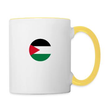 Libérer la Palestine - Mug contrasté - blanc/jaune - Droite
