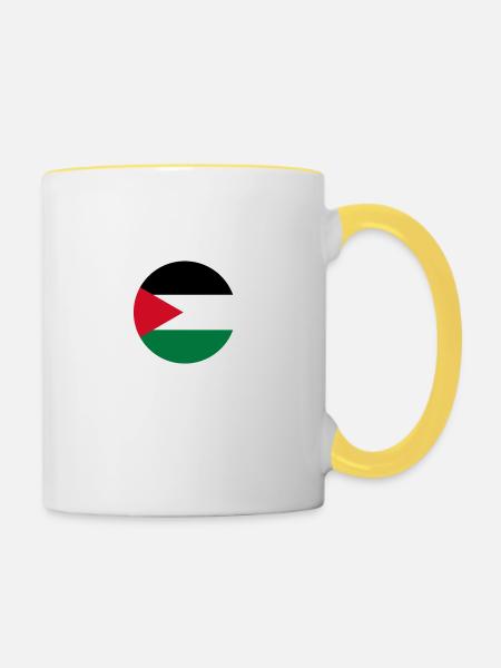 Libérer la Palestine - Mug contrasté - blanc/jaune