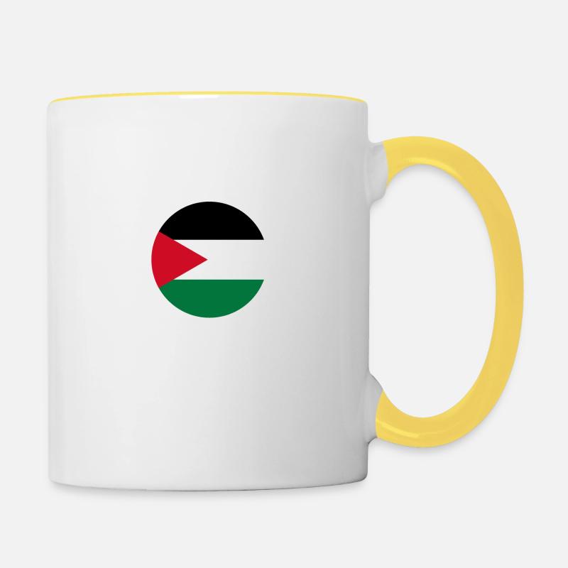 Libérer la Palestine - Mug contrasté - blanc/jaune