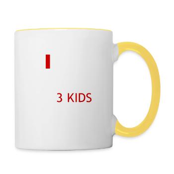 papa de 3 enfants - Mug contrasté - blanc/jaune - Droite