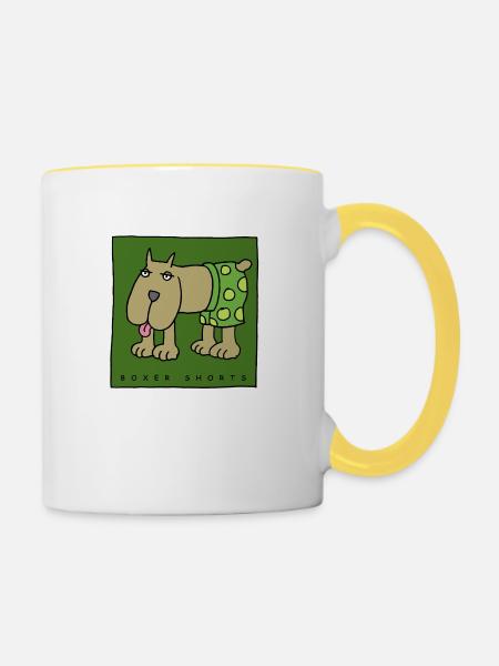 Boxershorts - Tasse zweifarbig - Weiß/Gelb