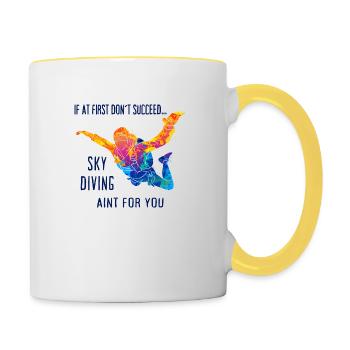 Skydive Skydiver Skydiver Freefall - Contrasting Mug - white/yellow - Right