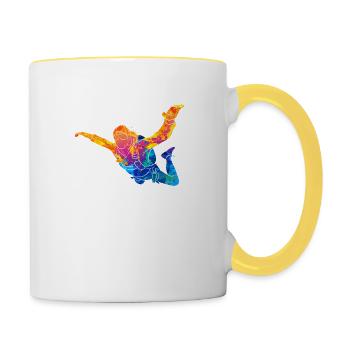 Skydive Skydiver Skydiver Freefall - Contrasting Mug - white/yellow - Right