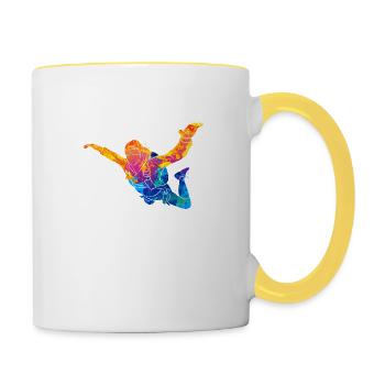 Skydive Skydiver Skydiver Freefall - Contrasting Mug - white/yellow - Right