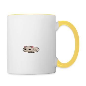 Sorry Im Late My Cat Was Sitting On Me - Tasse zweifarbig - Weiß/Gelb - Rechts