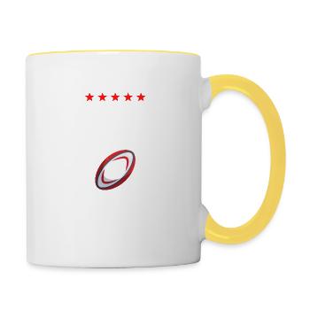 Toulouse rugby 5 étoiles cadeau - Mug contrasté - blanc/jaune - Droite