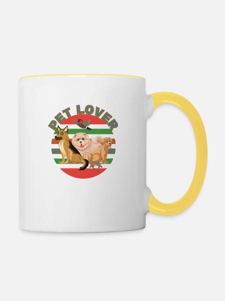 Tierliebhaber - Tasse zweifarbig - Weiß/Gelb