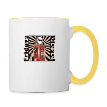 Fridays for Diesel Design - Tasse zweifarbig - Weiß/Gelb - Rechts