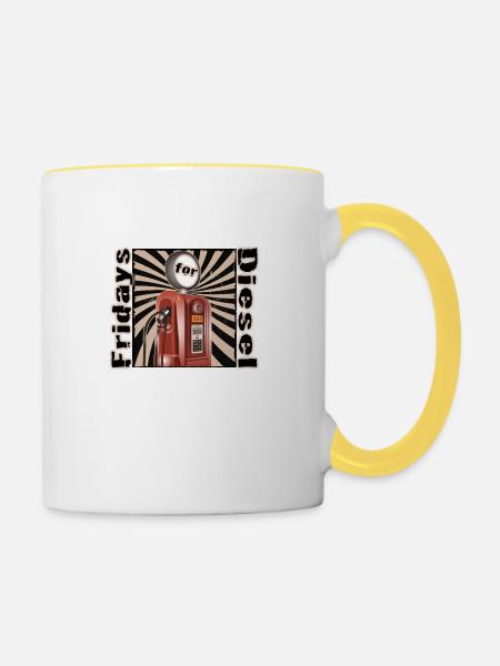 Fridays for Diesel Design - Tasse zweifarbig - Weiß/Gelb