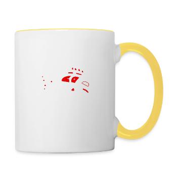 Haida-Lachs symbol Tribal Tattoo-Geschenkidee - Tasse zweifarbig - Weiß/Gelb - Rechts