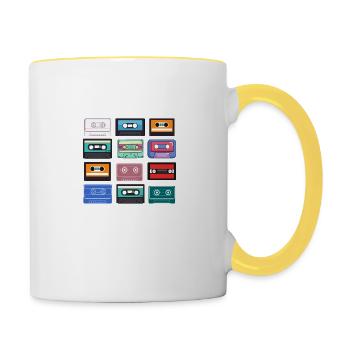 Kassetten - Tasse zweifarbig - Weiß/Gelb - Rechts