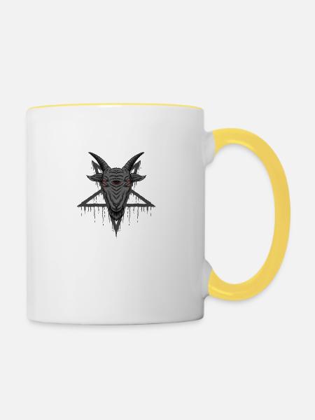 Satanic Goat - Tasse zweifarbig - Weiß/Gelb