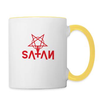 SATAN - Tasse zweifarbig - Weiß/Gelb - Rechts