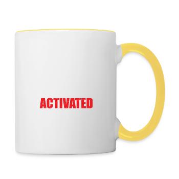 h 1Ninja Mode Ninja Star Lustige Ninja-Geschenkide - Tasse zweifarbig - Weiß/Gelb - Rechts