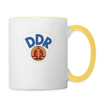 Wappen der DDR Deutschen Demokratischen Republik - Tasse zweifarbig - Weiß/Gelb - Rechts