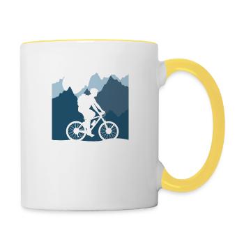 Bike Biking Bicycle Cycling - Contrasting Mug - white/yellow - Right