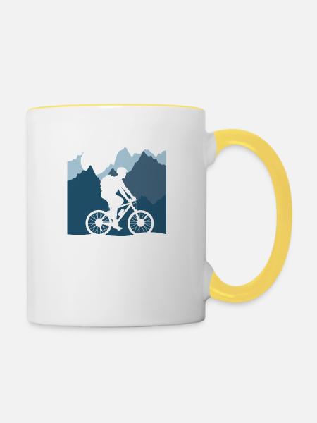 Vélo Vélo Vélo Cycling - Mug contrasté - blanc/jaune