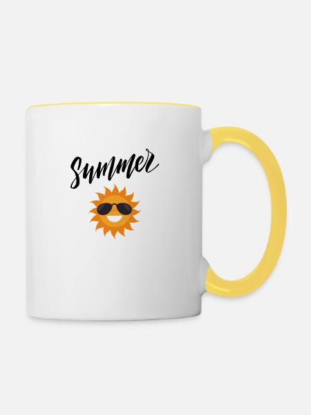 Summer - Tasse zweifarbig - Weiß/Gelb