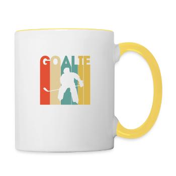 Goalie Ice Hockey Ice Hockey Player Sport Hockey - Contrasting Mug - white/yellow - Right