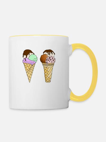 Eis - Tasse zweifarbig - Weiß/Gelb