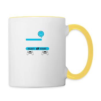 Bientôt Papa Gamer Futur Père Gamer drôles - Mug contrasté - blanc/jaune - Droite