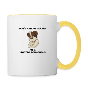 AngryPino5 1 - Tasse zweifarbig - Weiß/Gelb - Rechts