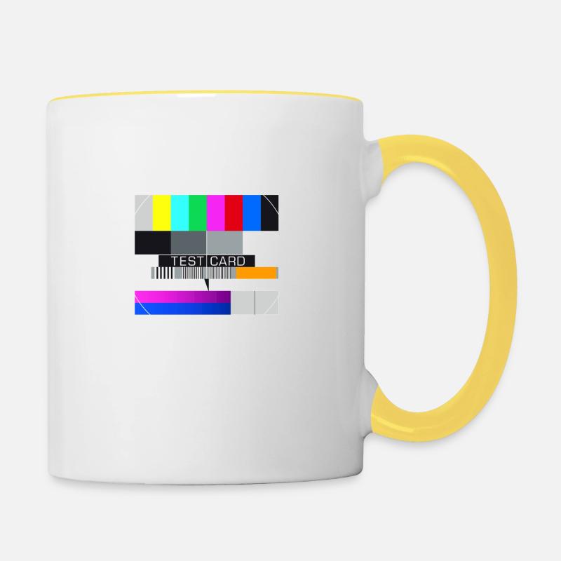 Image de test Télévision Écran Fermoir d’émission - Mug contrasté - blanc/jaune