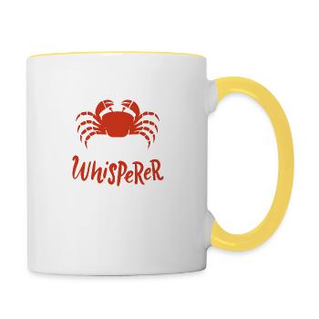 Krebse Krabbe Krabben - Tasse zweifarbig - Weiß/Gelb - Rechts