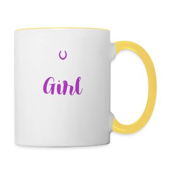 Horse Girl - Contrasting Mug - white/yellow - Right