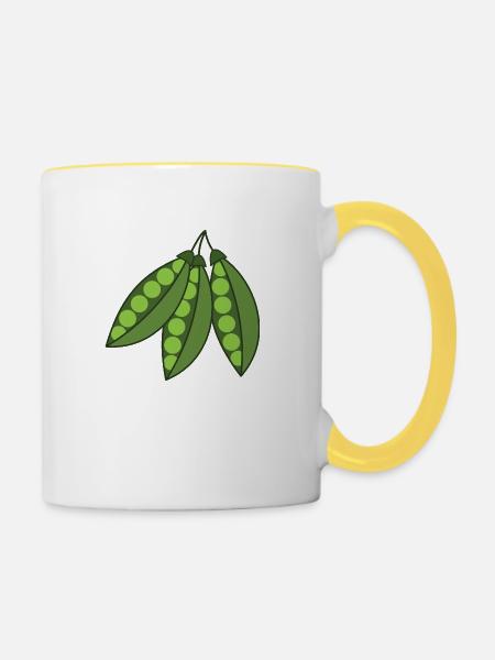 Erbsen - Tasse zweifarbig - Weiß/Gelb