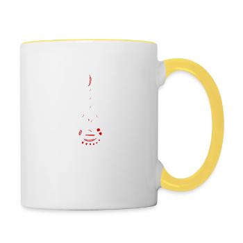 Haida Guitar Tribal Tattoo Musiker Geschenkidee - Tasse zweifarbig - Weiß/Gelb - Rechts