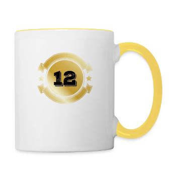 12 Gold Emblem - Contrasting Mug - white/yellow - Right