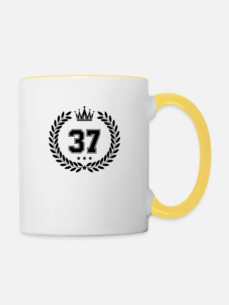 wappen 37 - Tasse zweifarbig - Weiß/Gelb