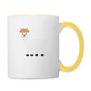 Lama - Tasse zweifarbig - Weiß/Gelb - Rechts