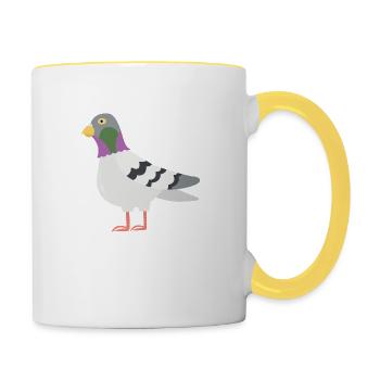Taube - Tasse zweifarbig - Weiß/Gelb - Rechts