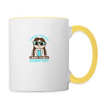 Science Forget Princess I Want Idée cadeau - Mug contrasté - blanc/jaune - Droite