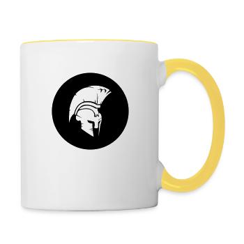 spartan - Mug contrasté - blanc/jaune - Droite