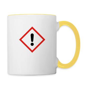 Avertissement de danger pour la santé, Avertissement pour la santé - Mug contrasté - blanc/jaune - Droite