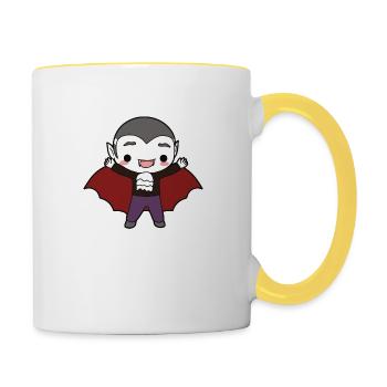 Vampir - Tasse zweifarbig - Weiß/Gelb - Rechts