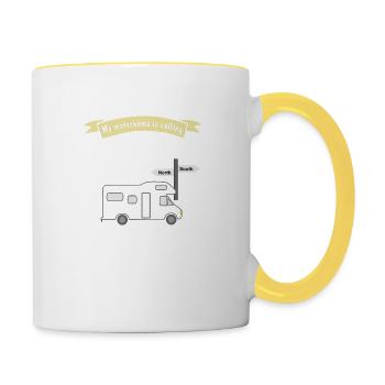 motorhome is calling i have to go - Mug contrasté - blanc/jaune - Droite