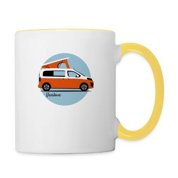 Vanlove - Campster / Crosscamp Design - Tasse zweifarbig - Weiß/Gelb - Rechts