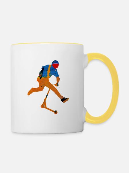 Freestyle-Roller - Tasse zweifarbig - Weiß/Gelb
