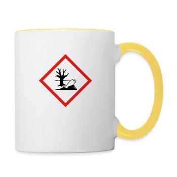 Dangereux pour l’environnement, dangereux pour l’environnement - Mug contrasté - blanc/jaune - Droite