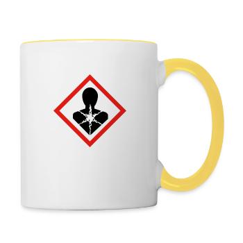 Danger extrême pour la santé, danger grave pour la santé - Mug contrasté - blanc/jaune - Droite