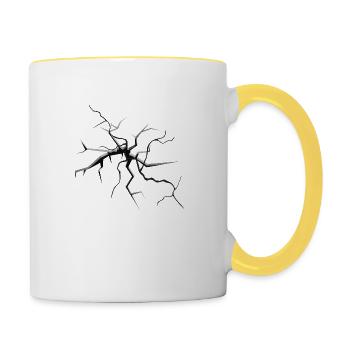 Fissure - Mug contrasté - blanc/jaune - Droite