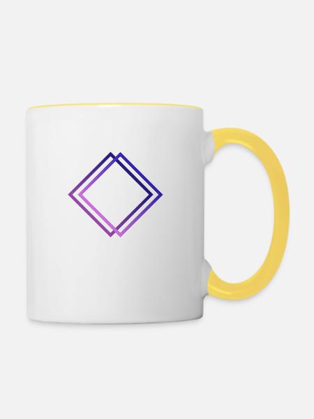 Logo lila ohne Text - Tasse zweifarbig - Weiß/Gelb